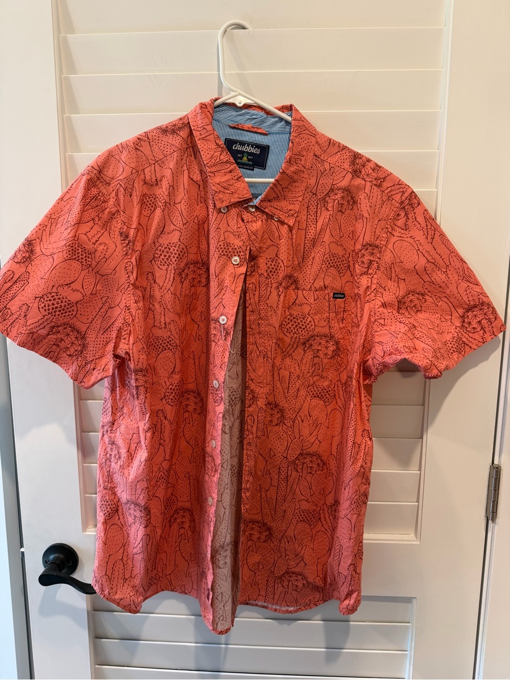 chubbies Coral Short-Sleeve Button-Up Shirt